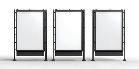 Three modern digital billboards stand ready for your dynamic advertising campaigns, capturing attention instantly.