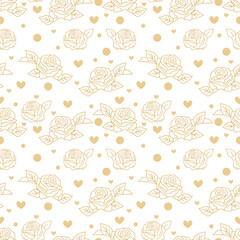 Valentine day valentine seamless pattern with hearts and roses design for fabric, cotton, wallpaper, satin all types of print textile and background	