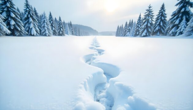 Snowy trail in an open field, evoking themes of motivation and productivity in personal vision and action plans