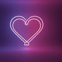 Neon Heart Glow Valentine Background
