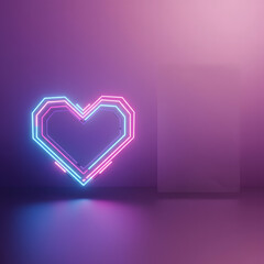 Neon Heart Glow Valentine Background