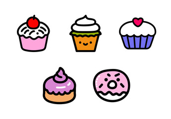 Cute Cupcake Icons Sweet Dessert Pack