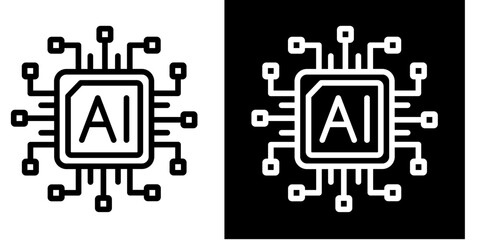 AI Integration Icon Set Multiple Style Collection