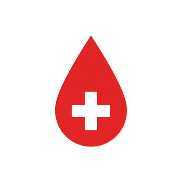blood droplet icon with medical cross
