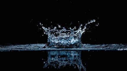 water splash isolated on black
