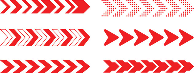 Obraz premium red arrow set vector