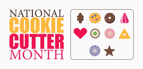 National Cookie Cutter Month Baking Illustration design templet