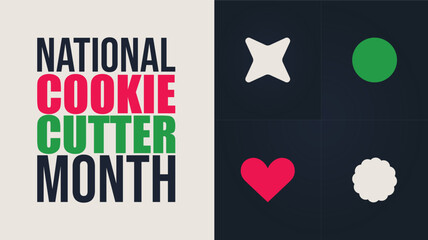 National Cookie Cutter Month Baking Illustration design templet
