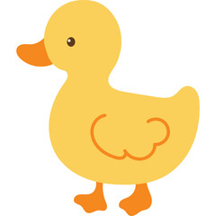 A Small Yellow Duckling Stands On A Transparent Background With Its Orange Beak And Feet Detailed And Cute Features