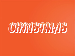 Shiny christmas text on a bright orange background

