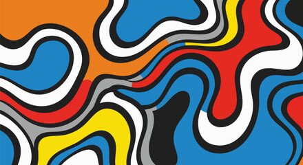 Abstract colorful wavy pattern design background art