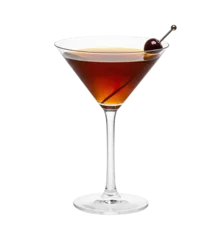 Acrylglasbilder Manhattan Manhattan cocktail isolated PNG cutout, transparent background. Classic elegant bar drink  © Ars Nova