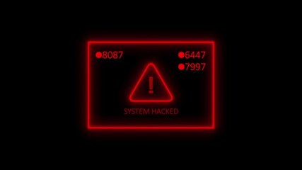 System hacked warning. Cyber security defense and system protection from hackers, secure digital systems, cyber attack prevention. Digital security and risk control. - Powered by Adobe
