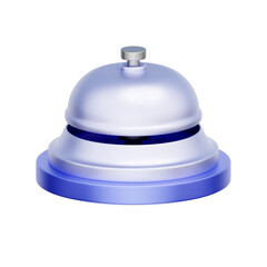 3D icon of a hotel service bell For concierge service access, priority hotel check-in/check-out, personalized guest assistance, and premium hospitality perks.