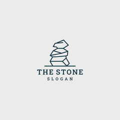 Stone logo style icon design template vector illustration