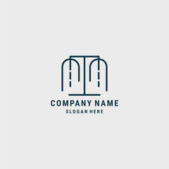 Letter m tree abstract logo style icon design template vector illustration