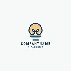 Lamp logo style icon design template vector illustration