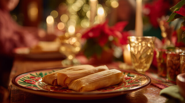 Nochebuena Feast in Mexico Golden Tamales, Poinsettias & Candlelight Celebrate the Festive Spirit with Loved Ones in a Warm, Joyful Gathering
