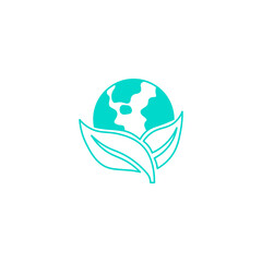 Fototapeta premium Green earth eco sustainability logo design