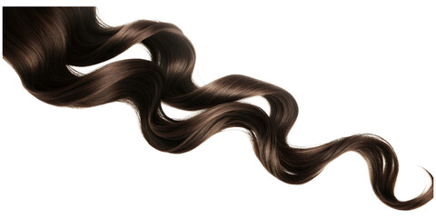 Obraz premium Seamless loop showing mesmerizing meditative magic concept. Elegant flowing dark hair strands isolated on a white background.