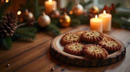 Cozy holiday cookies and candles create a warm and inviting Christmas.