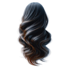 Fototapeta premium Swirl of black and dark brown brunette hair concept. Elegant wavy hair in shades of gray, perfect for fashion use.