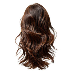 Naklejka premium Swirl of black and dark brown brunette hair concept. Shiny, flowing hair showcasing beautiful waves and texture.
