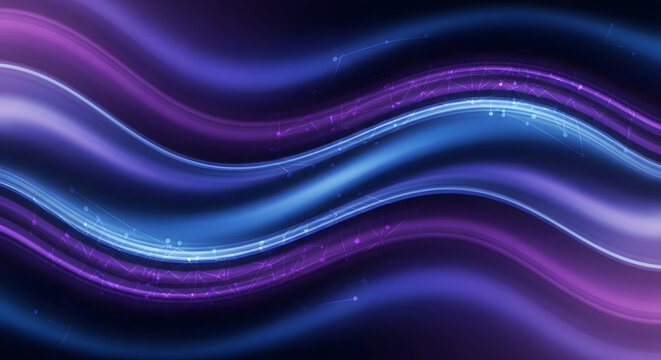 Abstract Wavy Background with Neon Lights, Flowing Lines, and Dynamic Movement for Creative Design