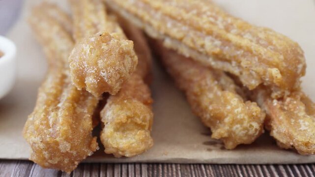 Paneer of chocolate and churros. Mexican food