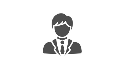 Professional business person icon, male user avatar silhouette in a suit and tie, generic graphic illustration