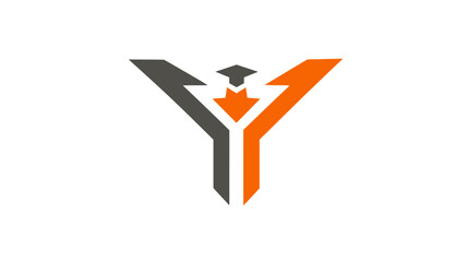 Modern Abstract Education Logo with Graduation Cap Symbolizing Academic Success, Growth, and Higher Learning