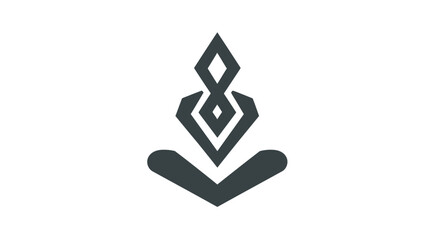 Modern geometric meditation yoga symbol design element. Abstract spiritual balance icon in a minimalist style.