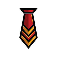 Red and Yellow Striped Necktie Icon fashion business