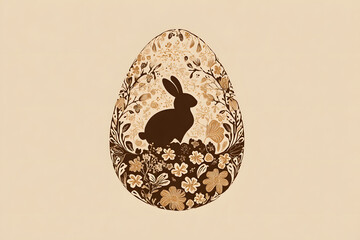 Colorful paper art of a bunny surrounded by flowers for spring celebration