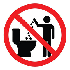 No littering in toilet symbol