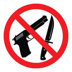 No weapons allowed sign