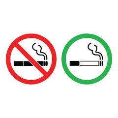 No smoking and smoking allowed signs