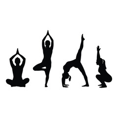 Yoga poses silhouette