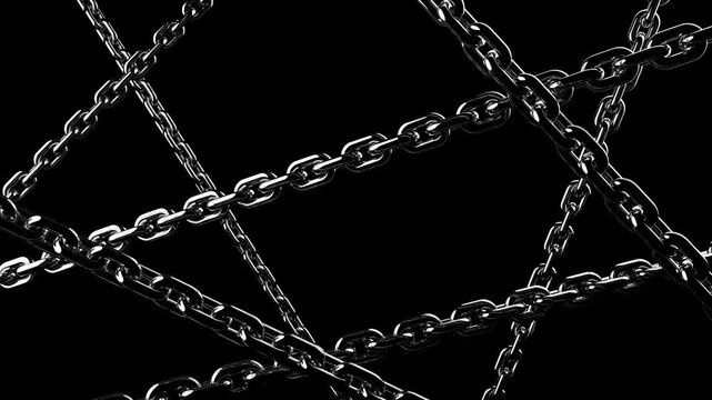 Chrome Chains 3D Animation loop can be used in block chain visuals, security concepts, and metallic design projects