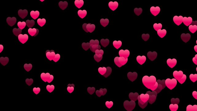 Pink Heart Icons Social Media Reaction floating seamless loop 2D animation for live stream engagement graphics, Valentine's Day promotions, and dating app marketing campaigns