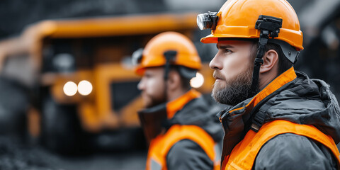 Mining operations for rare earth metals supply industrial site workers in action high-energy environment close-up viewpoint