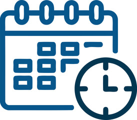 Calendar and Clock Icon for Scheduling and Time Management Concepts