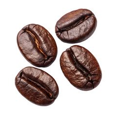Roasted Coffee Beans Isolated on White Background on transparent background