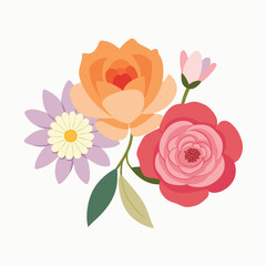 Vibrant Floral Arrangement with Roses and Daisy flowers