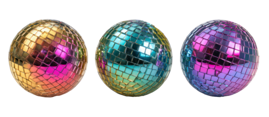Three iridescent dragon eggs with textured scales isolated on transparent background