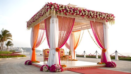 indian wedding decoration with mandap