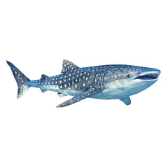 Obraz premium Low poly whale shark swimming isolated