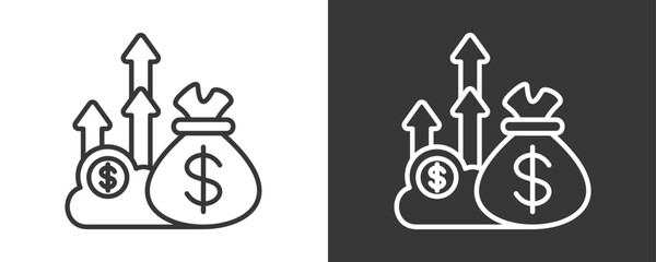 Revenue Icon Set Vector Collection Isolated In Black And White