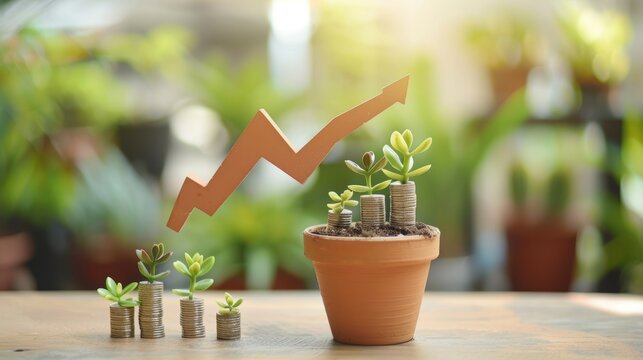 Business growth graph  strategies for success and achieving goals with an ascending trend