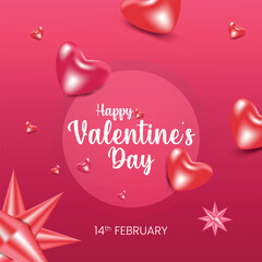 Valentine's day concept vector illustration social media post, poster. Cute love sale banners or greeting cards